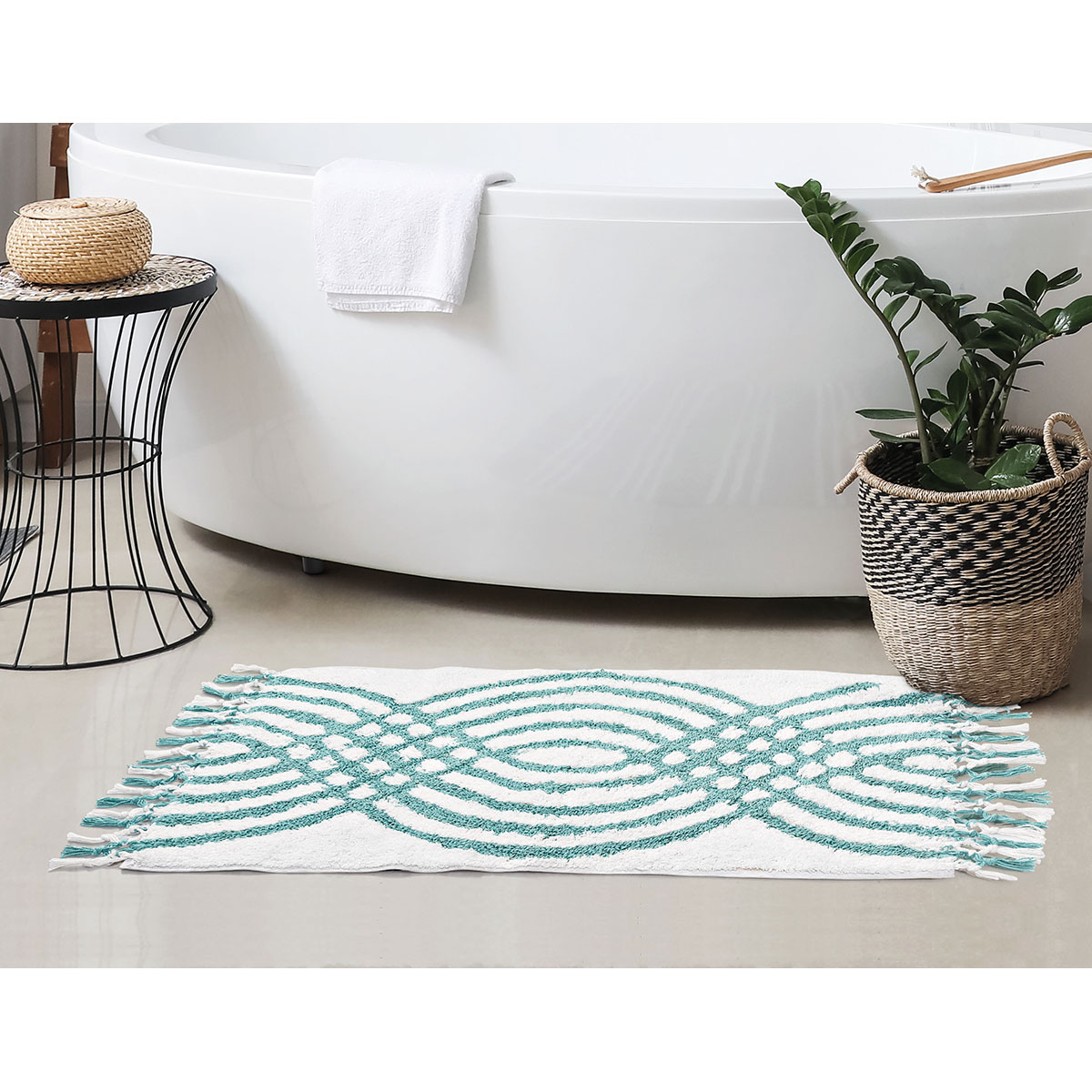 Interior of modern light bathroom